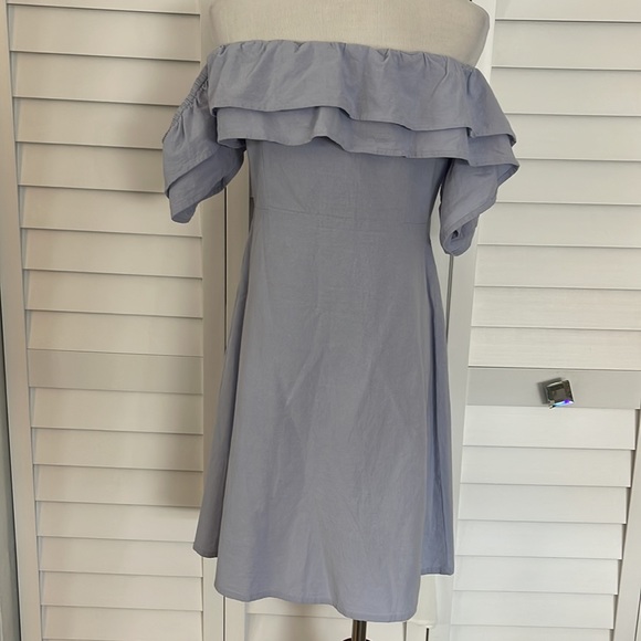 ASOS off Shoulder Ruffle Cotton Dress - Picture 5 of 7